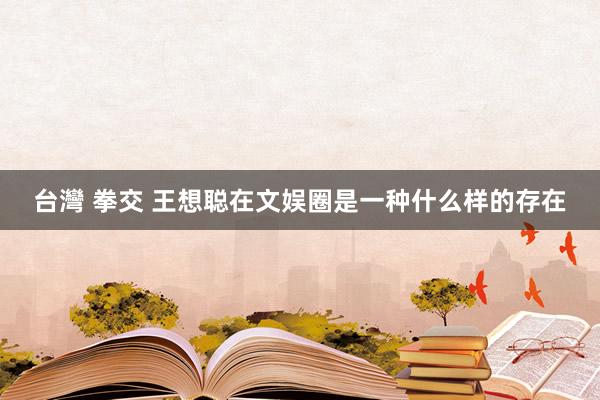 台灣 拳交 王想聪在文娱圈是一种什么样的存在