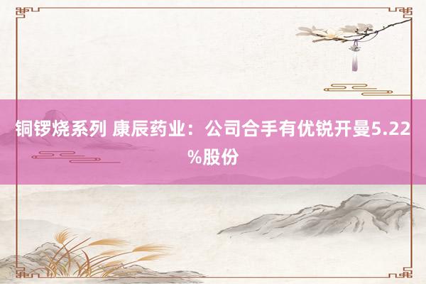 铜锣烧系列 康辰药业：公司合手有优锐开曼5.22%股份