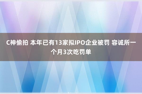 C神偷拍 本年已有13家拟IPO企业被罚 容诚所一个月3次吃罚单
