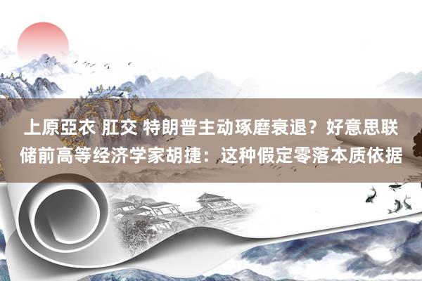 上原亞衣 肛交 特朗普主动琢磨衰退？好意思联储前高等经济学家胡捷：这种假定零落本质依据