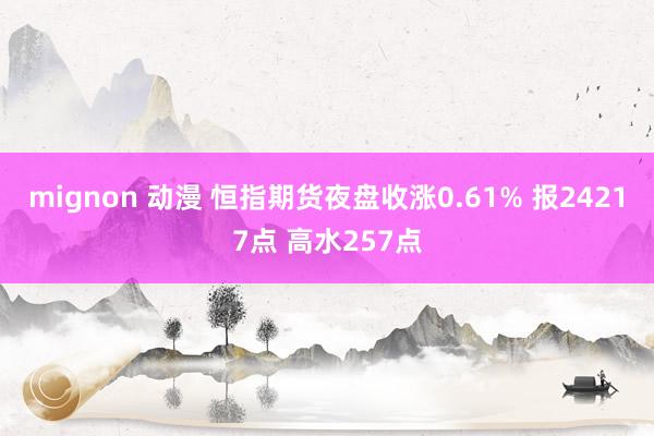 mignon 动漫 恒指期货夜盘收涨0.61% 报24217点 高水257点